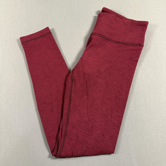 lululemon athletica Pants - Lululemon Leggings Womens 8 Red High Rise Ankle Yoga Athletic Stretch Gym